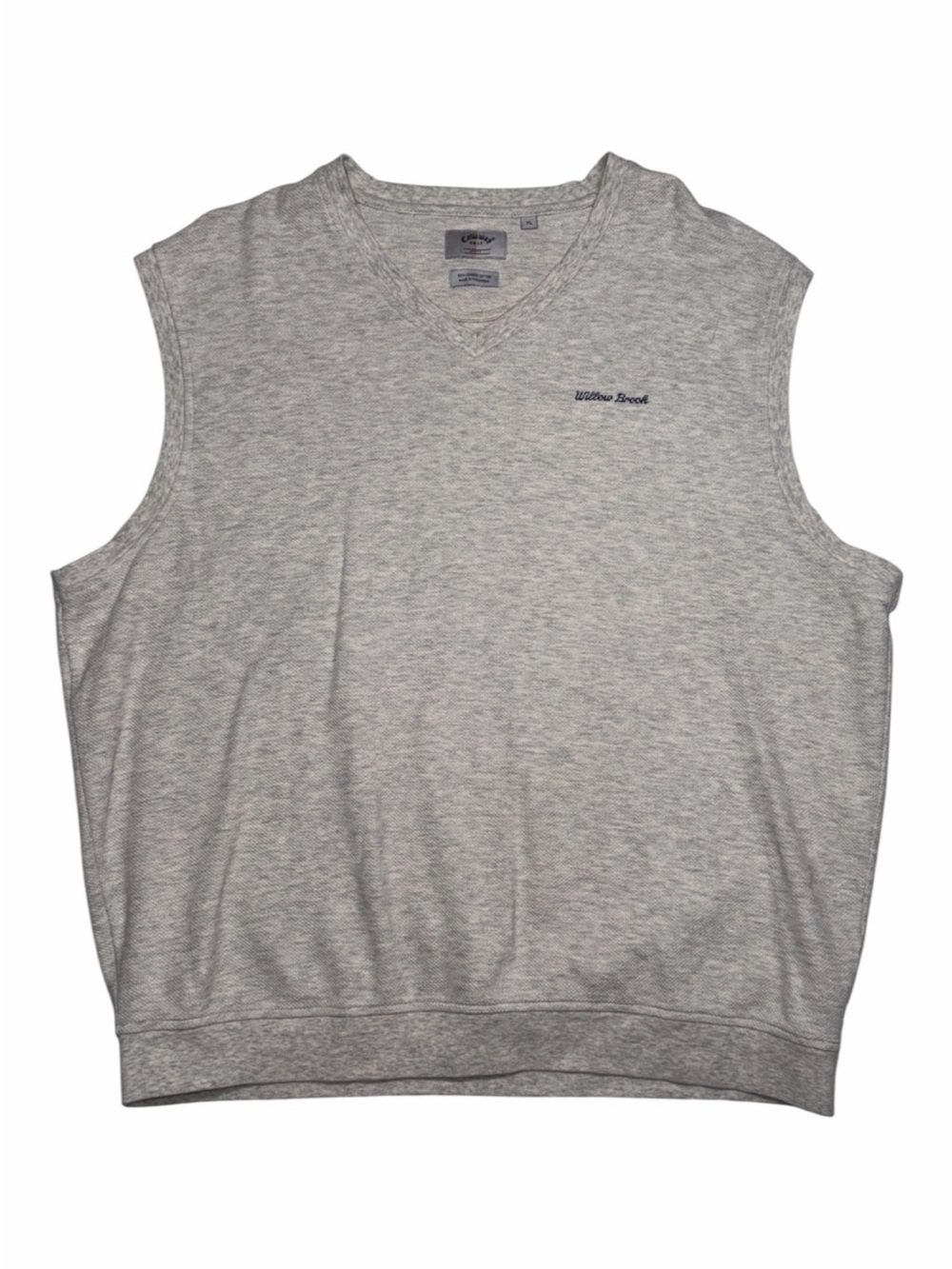 Callaway Golf Waffle Knit Sweater Vest Willow Brook V-Neck Mens XL Gray